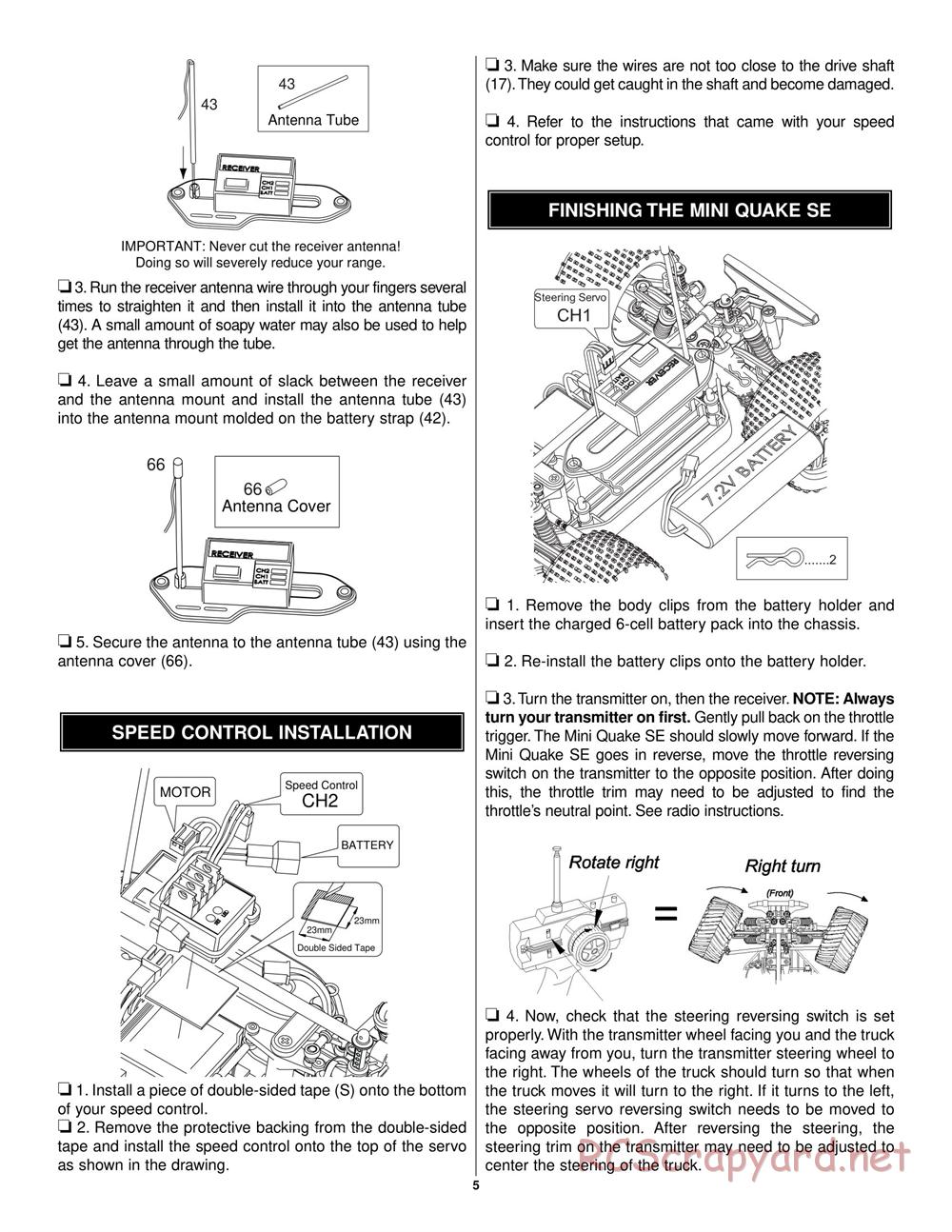 Duratrax - Mini Quake SE - Manual - Page 5