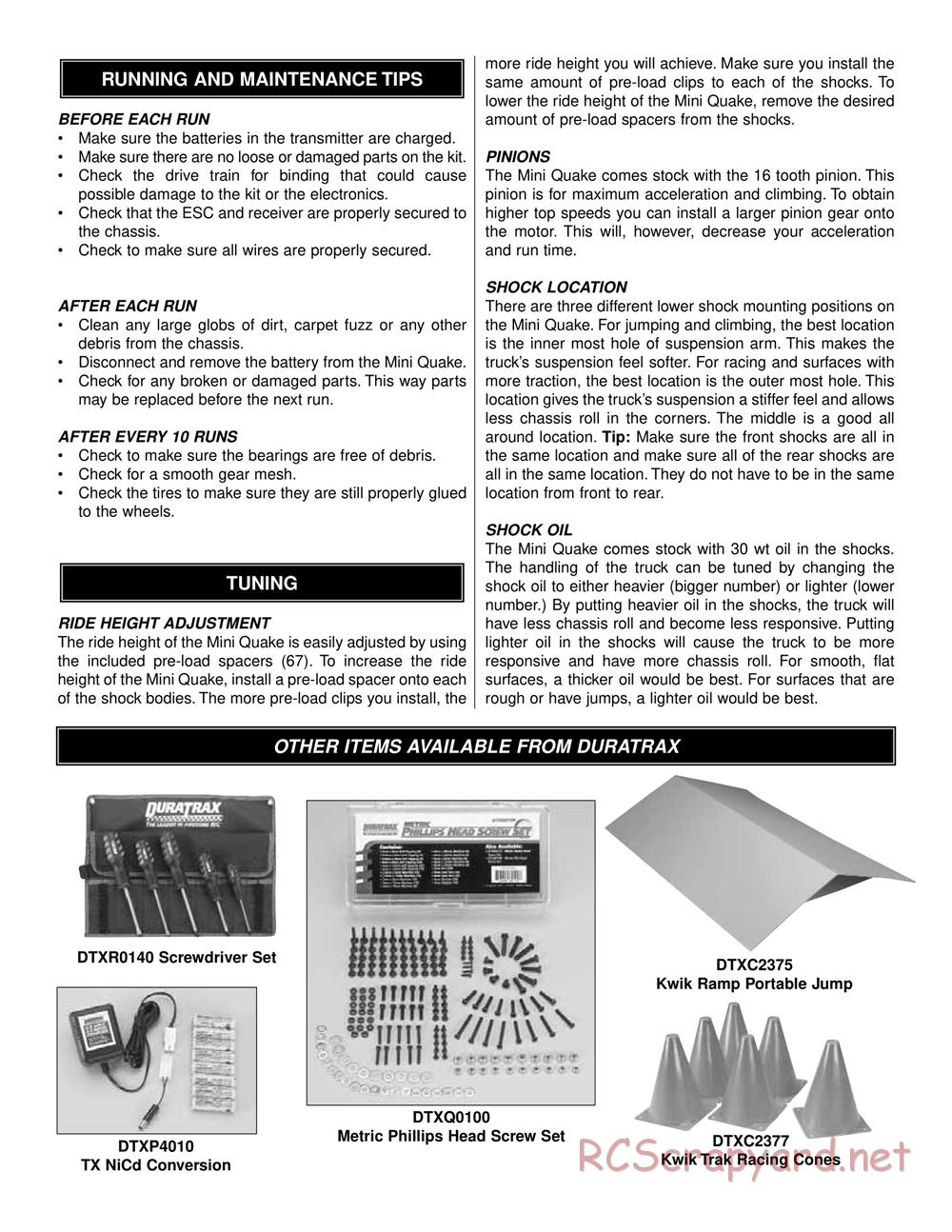 Duratrax - Mini-Quake - Manual - Page 16