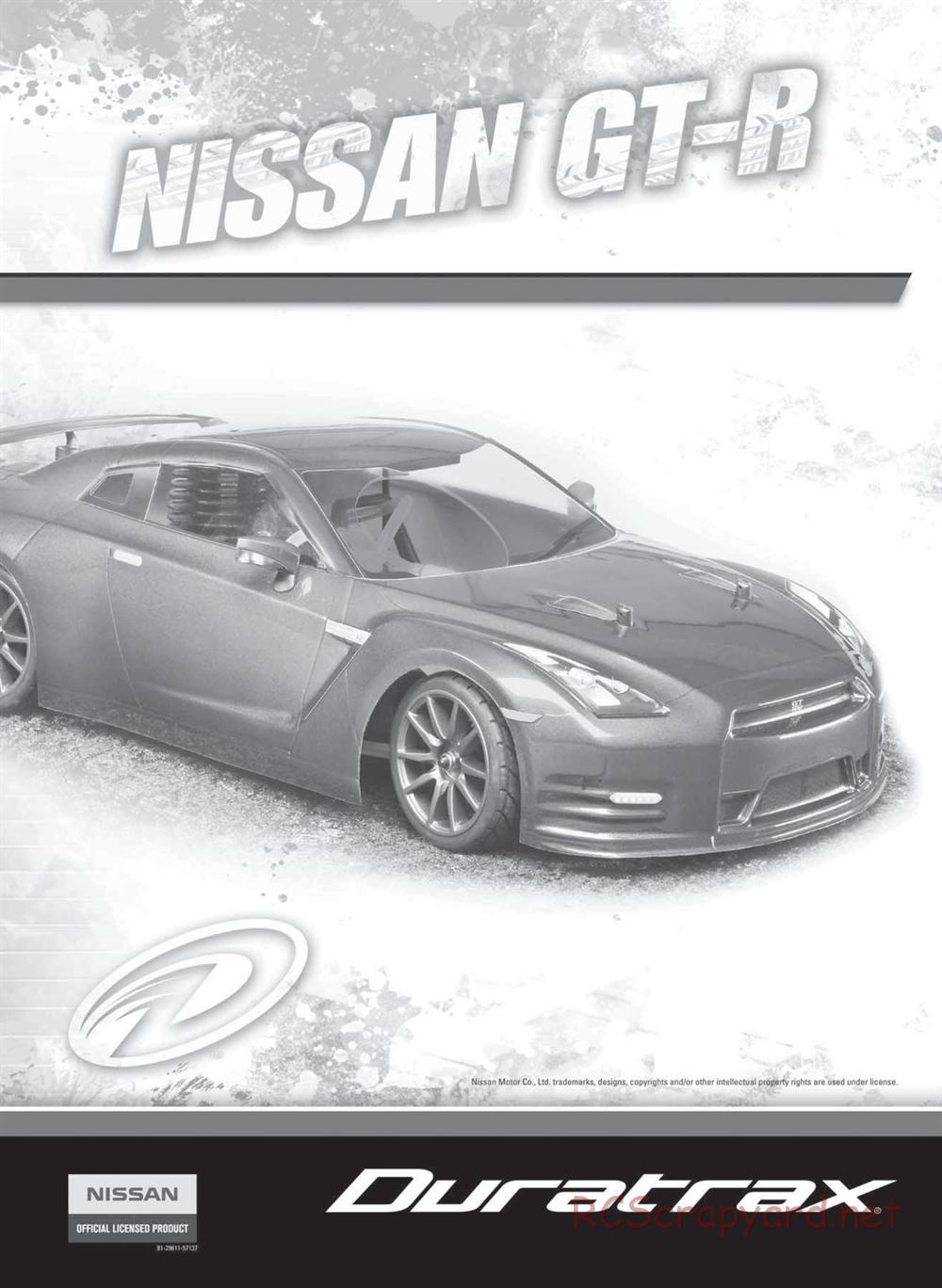 Duratrax - Nissan GT-R - Manual - Page 1