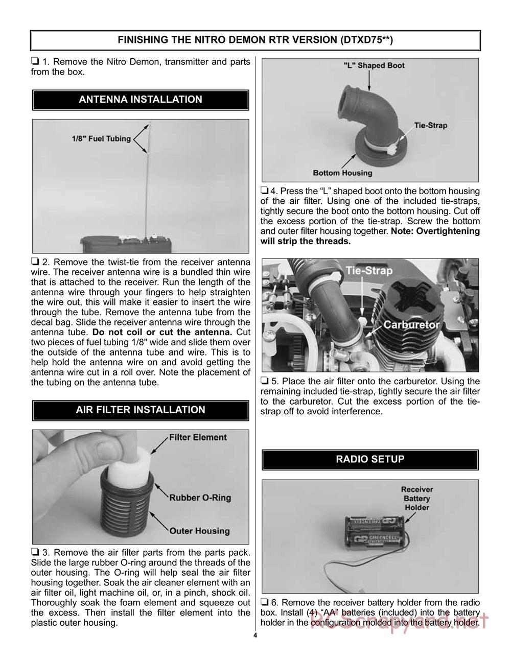 Duratrax - Nitro Demon - Manual - Page 4