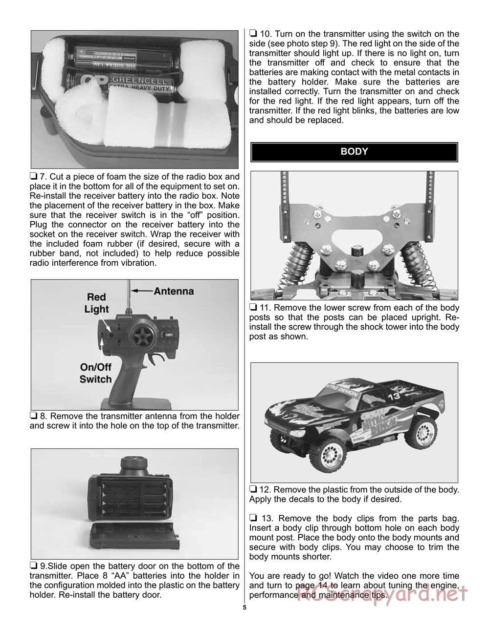 Duratrax - Nitro Demon - Manual - Page 5