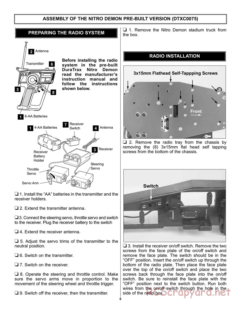 Duratrax - Nitro Demon - Manual - Page 6