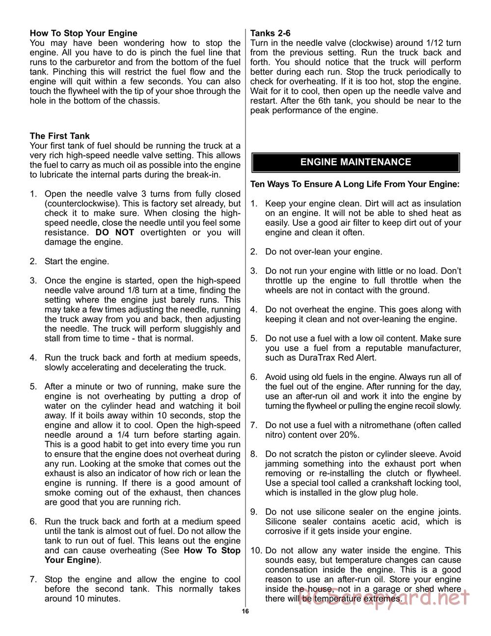 Duratrax - Nitro Demon - Manual - Page 16