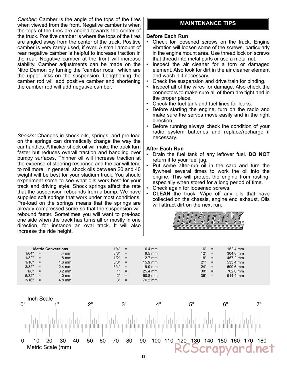 Duratrax - Nitro Demon - Manual - Page 18