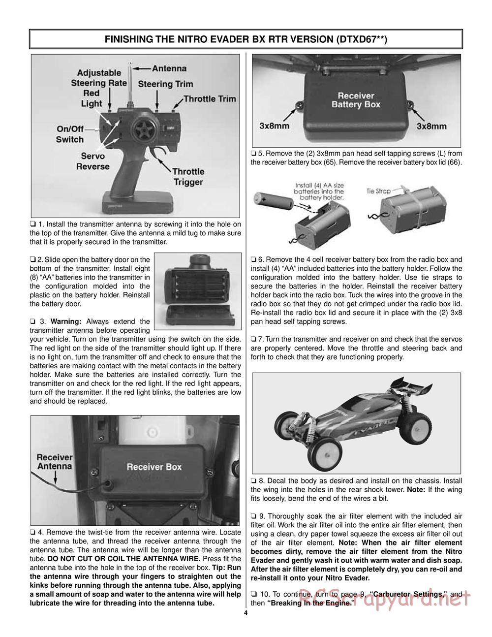 Duratrax - Nitro Evader BX - Manual - Page 4