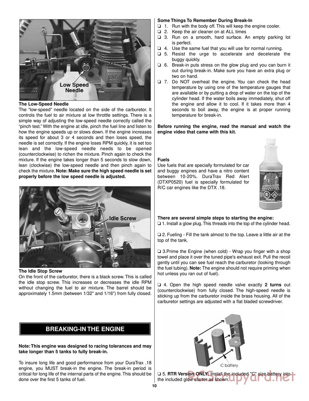 Duratrax - Nitro Evader BX - Manual - Page 10