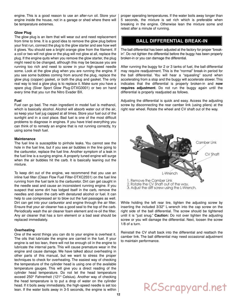 Duratrax - Nitro Evader BX - Manual - Page 12