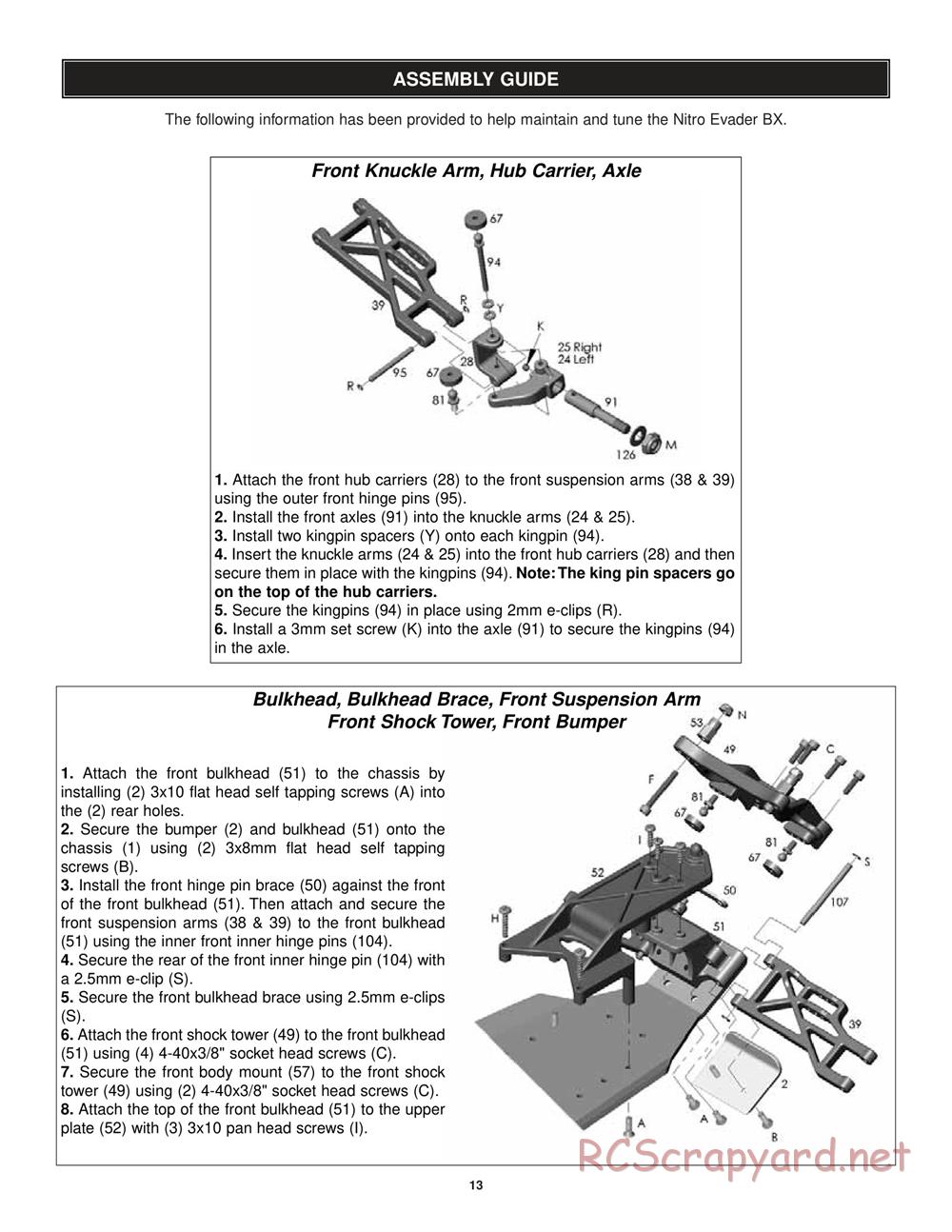 Duratrax - Nitro Evader BX - Manual - Page 13