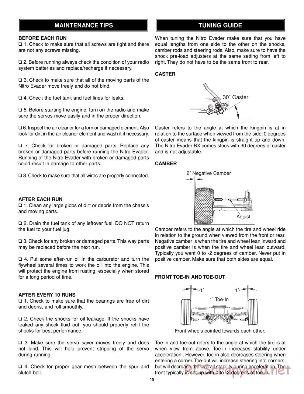 Duratrax - Nitro Evader BX - Manual - Page 19