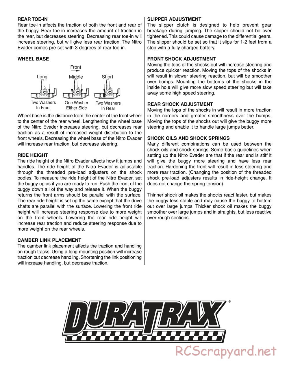 Duratrax - Nitro Evader BX - Manual - Page 20