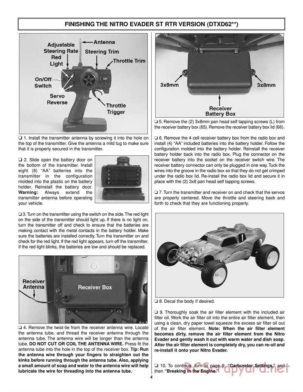 Duratrax - Nitro Evader ST - Manual - Page 4