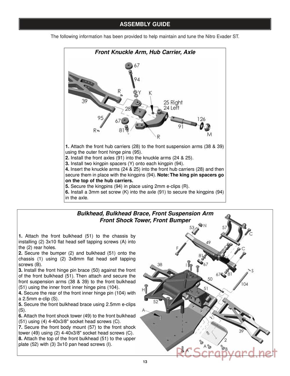 Duratrax - Nitro Evader ST - Manual - Page 13