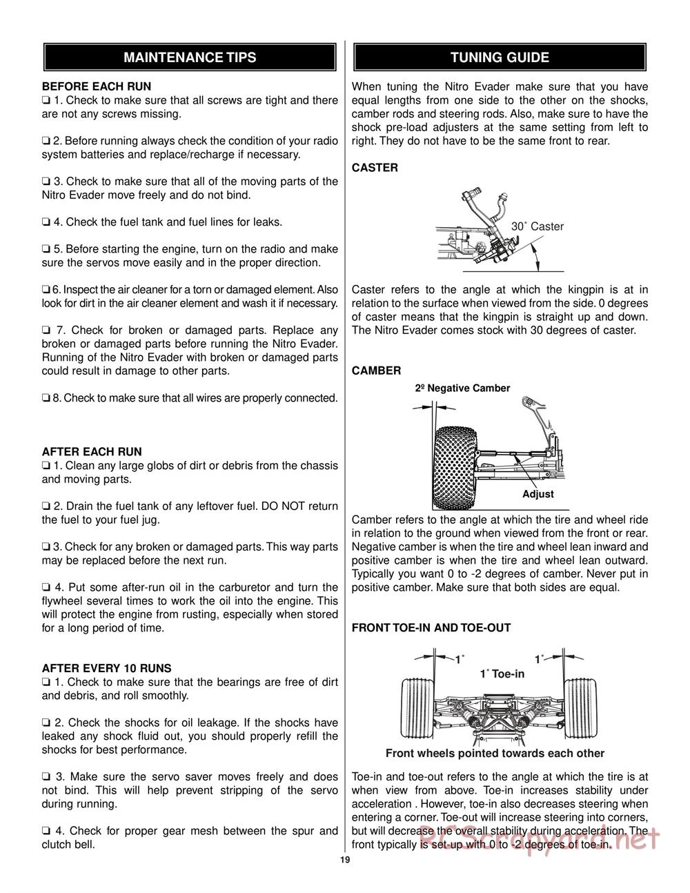 Duratrax - Nitro Evader ST - Manual - Page 19