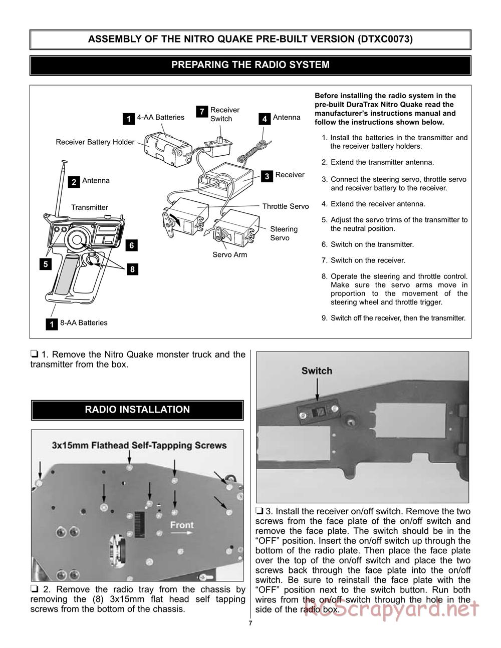 Duratrax - Nitro Quake - Manual - Page 7