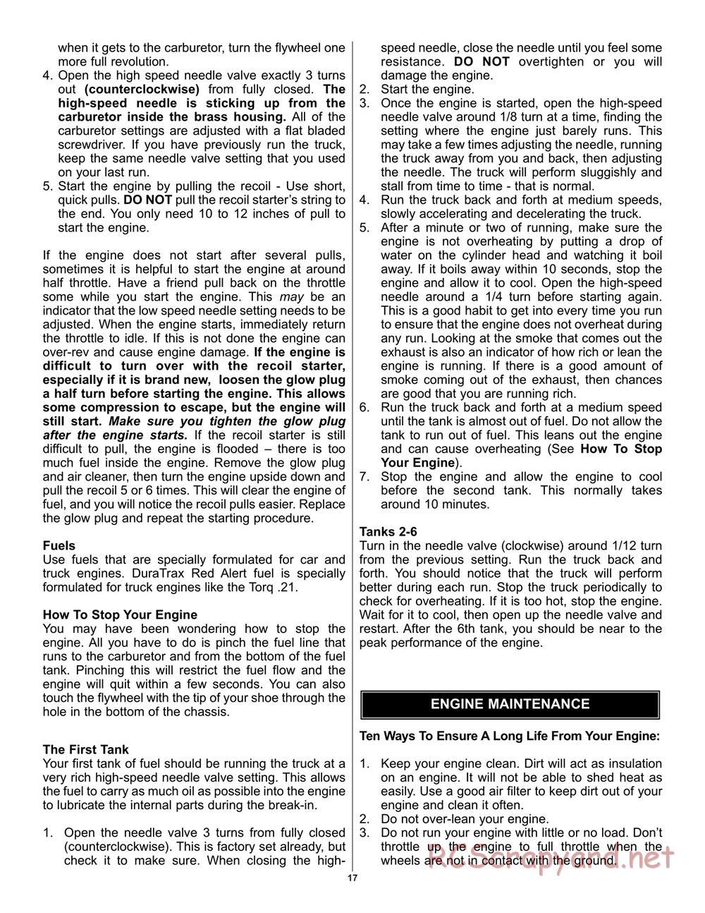 Duratrax - Nitro Quake - Manual - Page 17