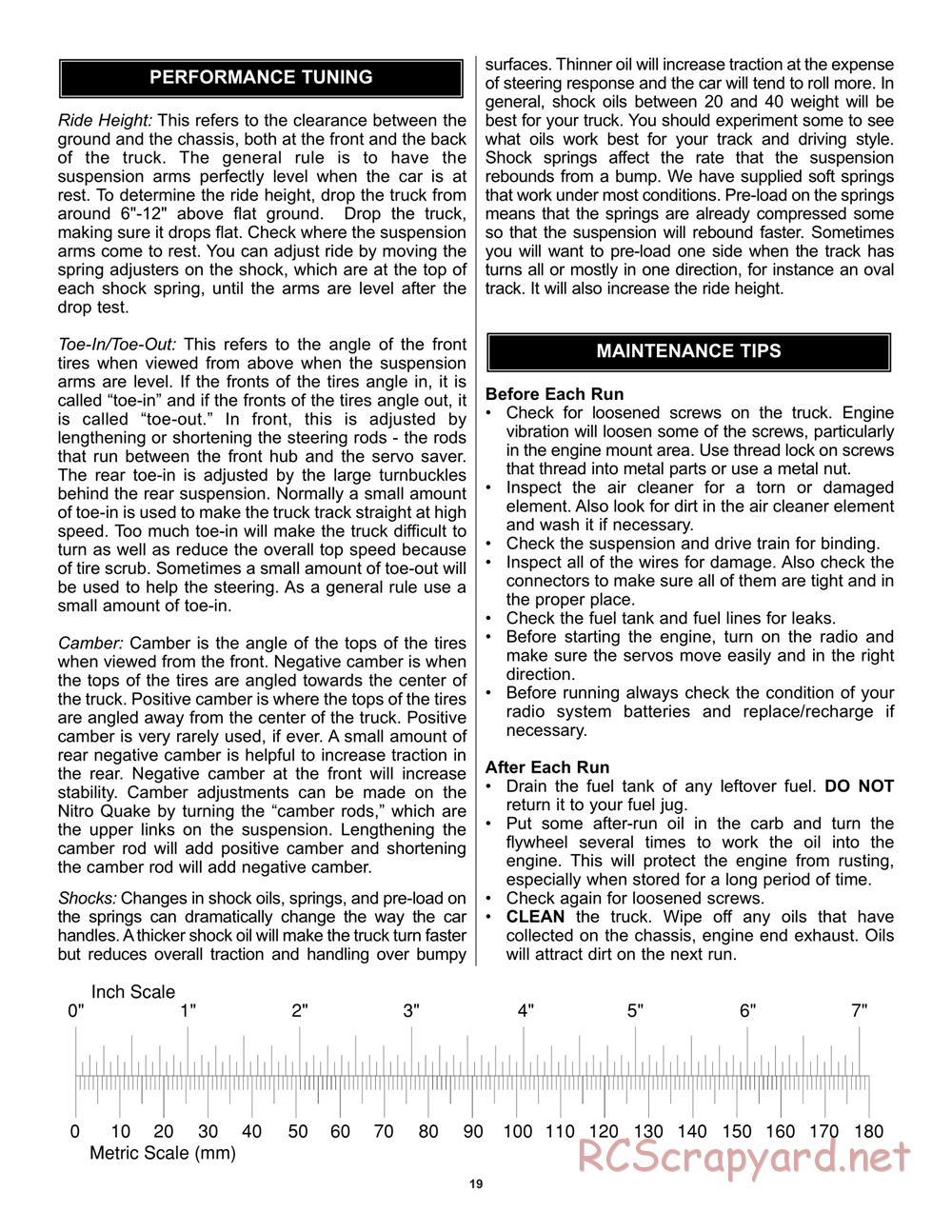 Duratrax - Nitro Quake - Manual - Page 19