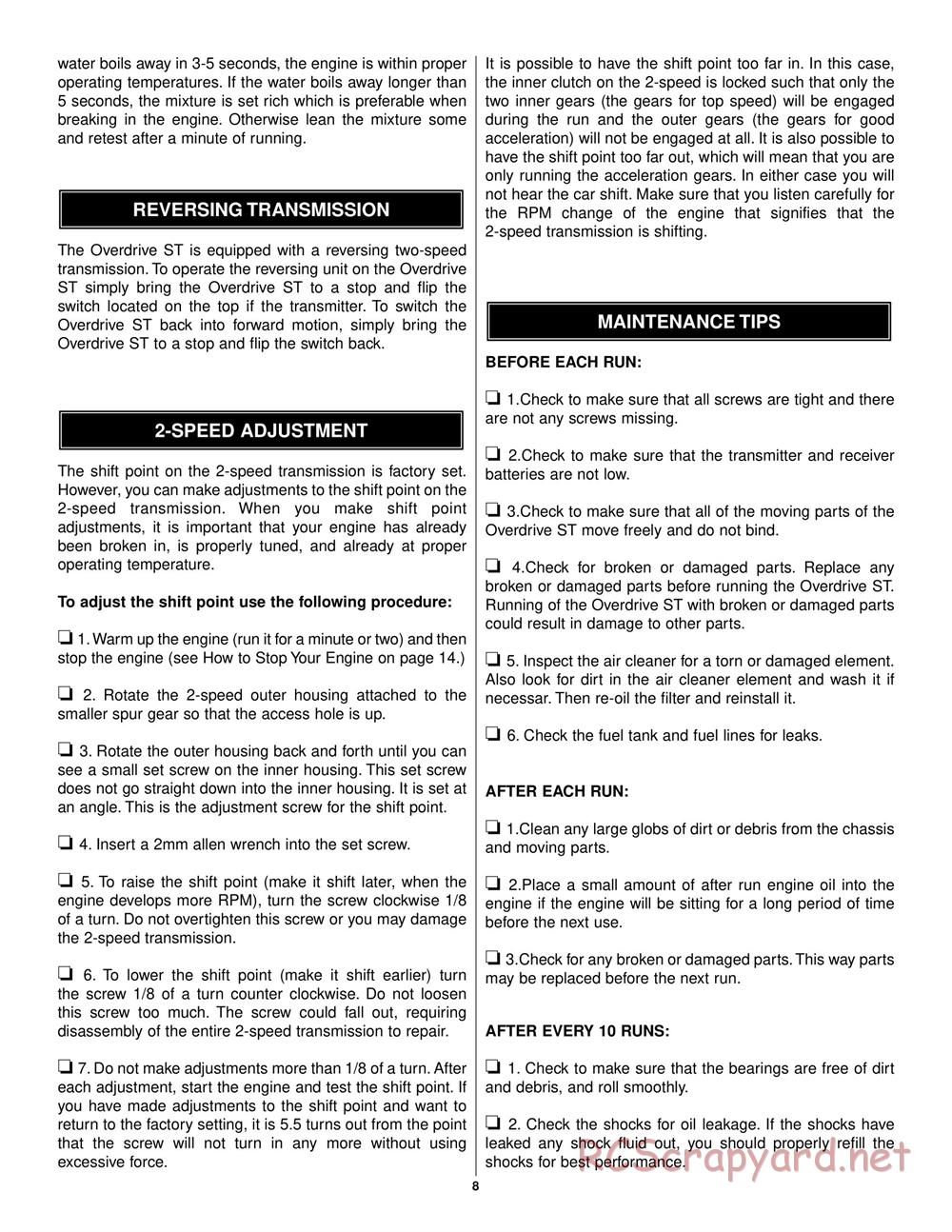 Duratrax - Overdrive ST - Manual - Page 8