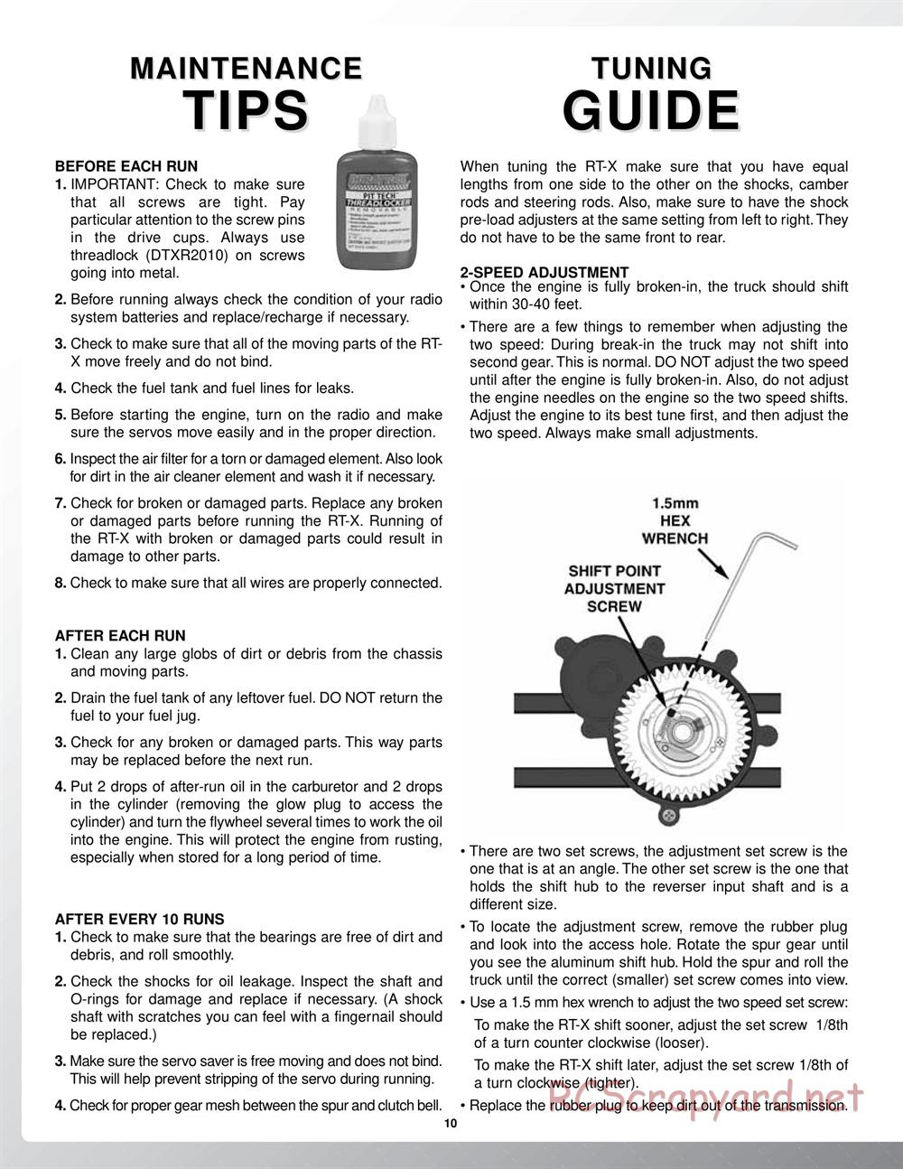 Duratrax - RT-X-27 - Manual - Page 10