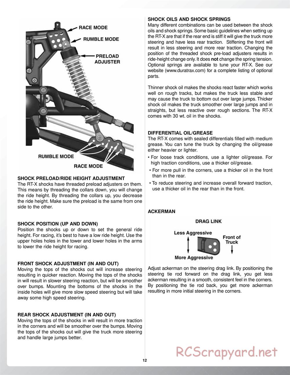 Duratrax - RT-X-27 - Manual - Page 12