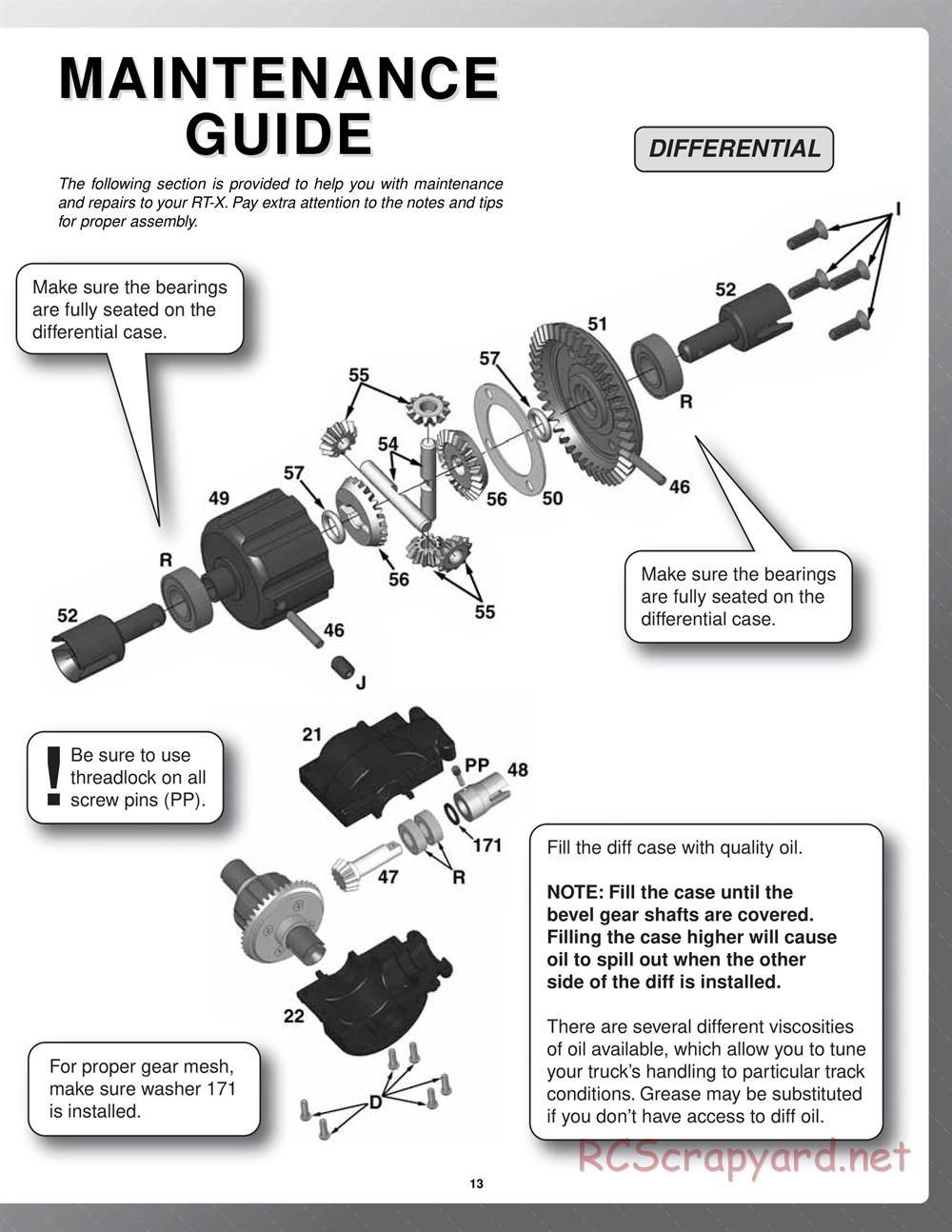 Duratrax - RT-X-27 - Manual - Page 13