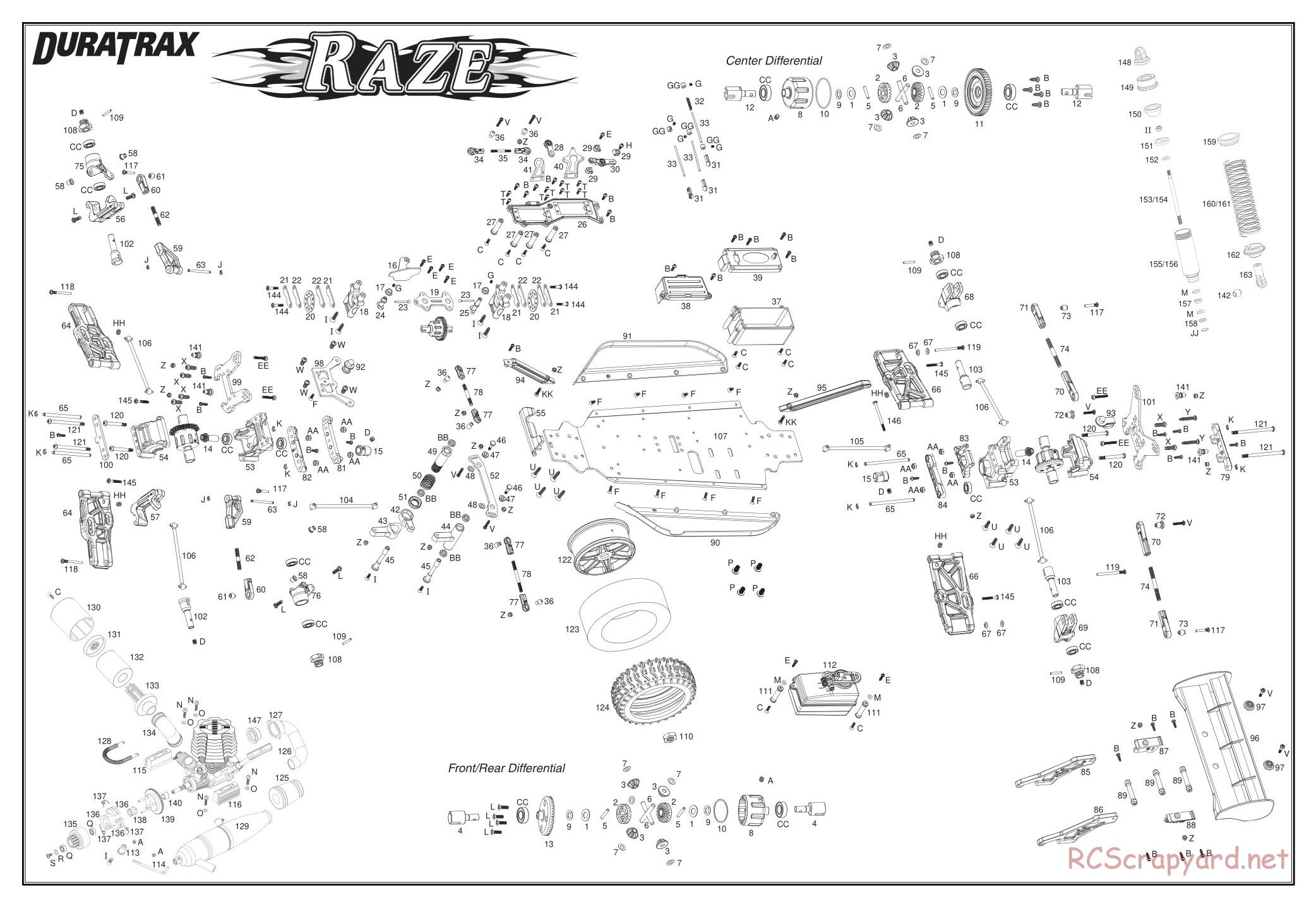 Duratrax - Raze - Exploded Views - DTXD76** • RCScrapyard - Radio ...