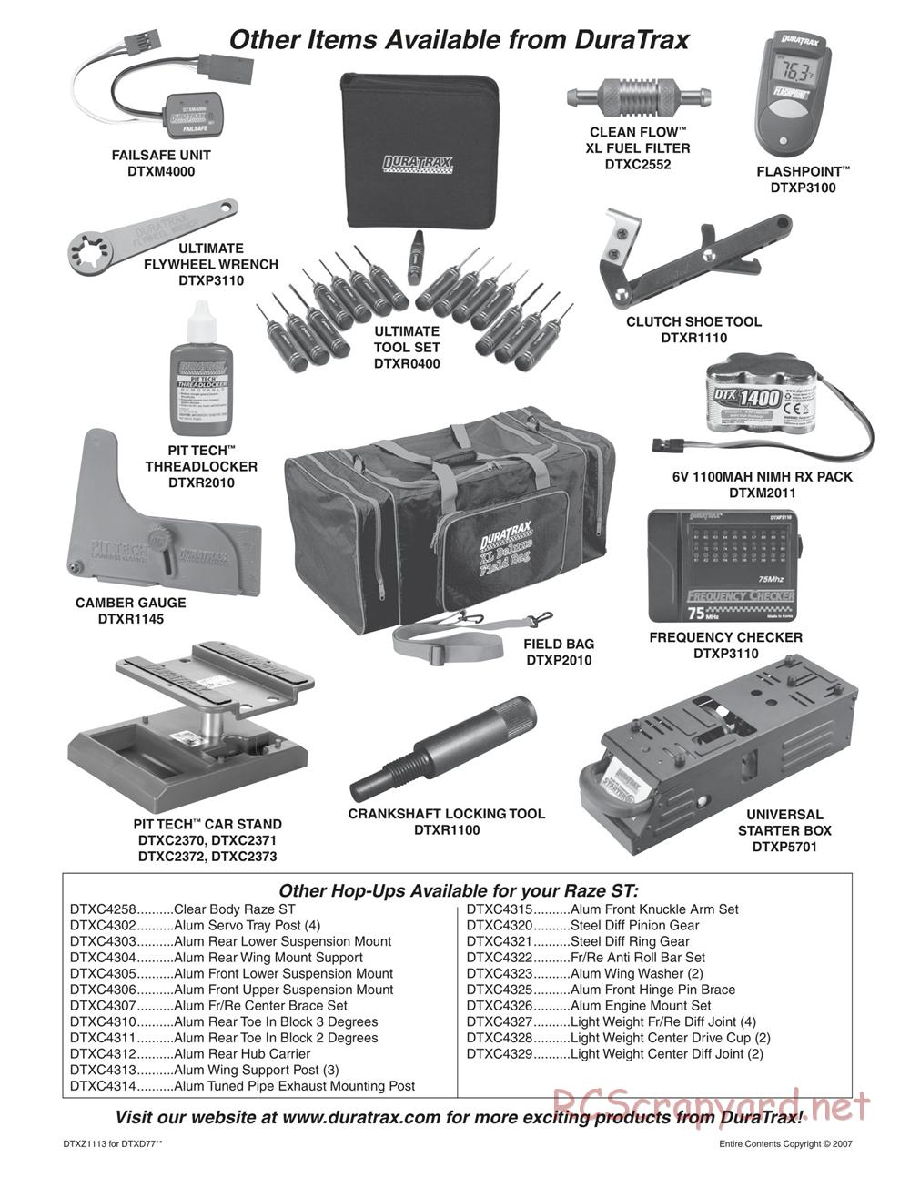 Duratrax - Raze ST - Exploded Views - Page 6