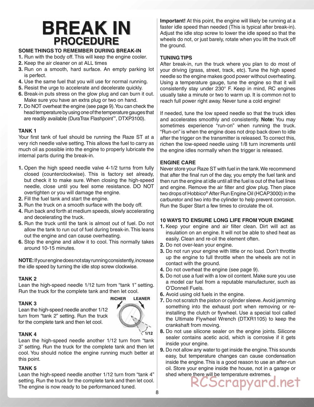 Duratrax - Raze ST - Manual - Page 8