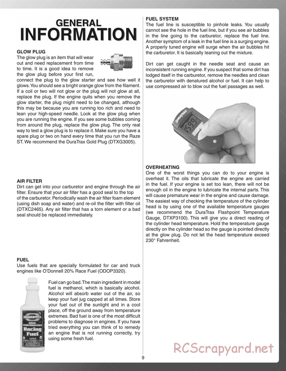 Duratrax - Raze ST - Manual - Page 9