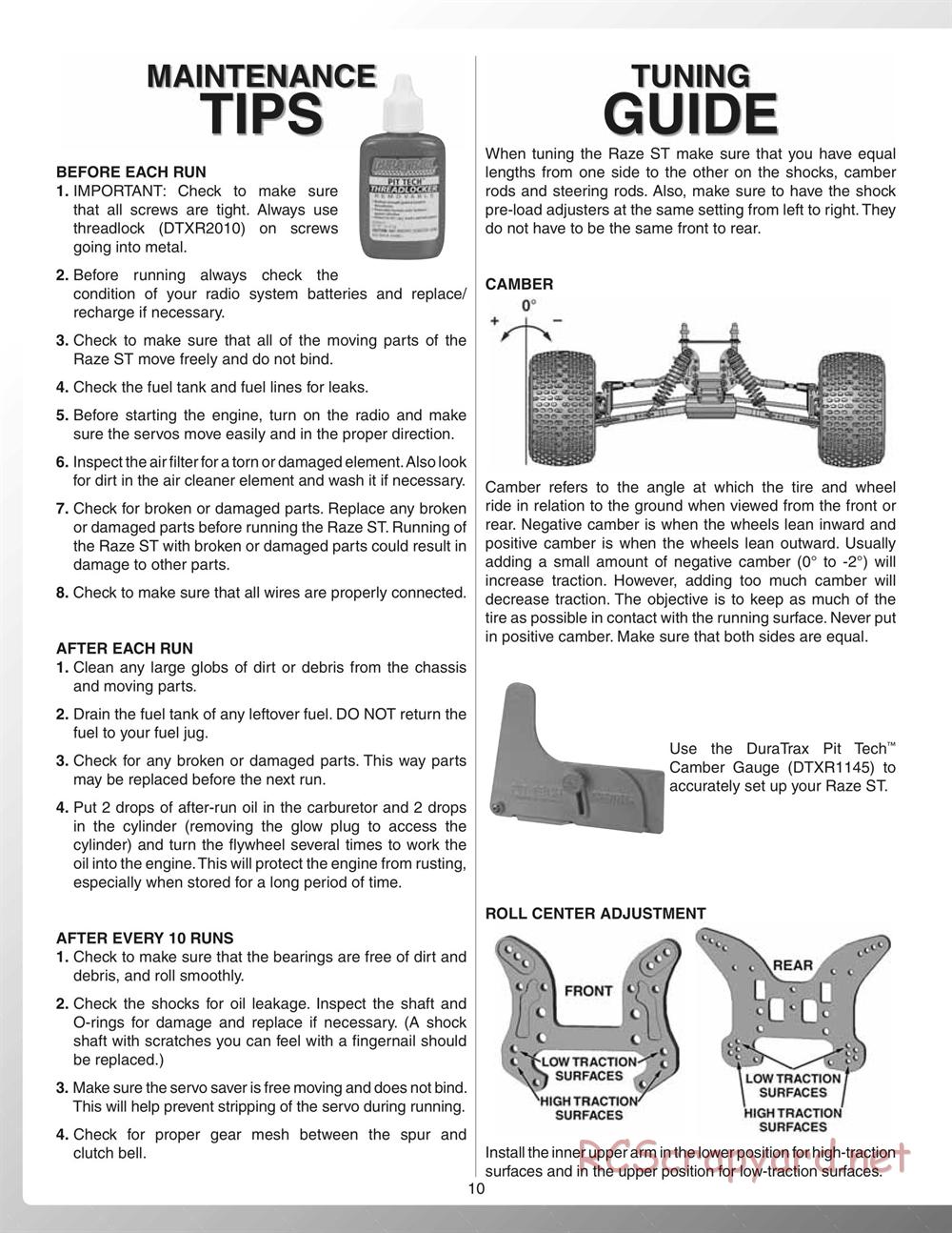 Duratrax - Raze ST - Manual - Page 10