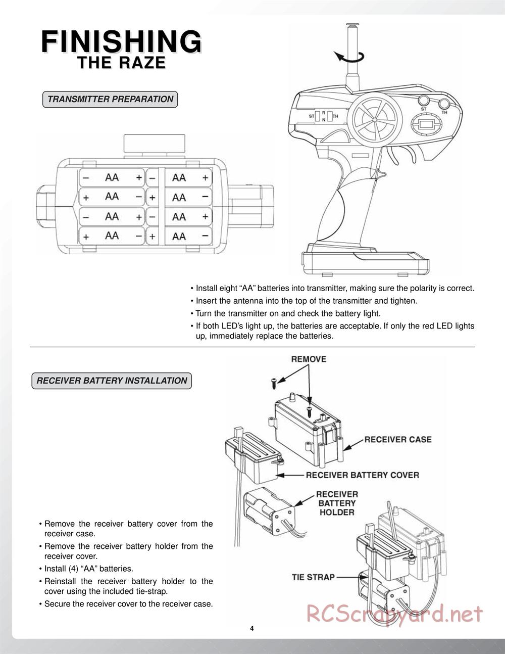 Duratrax - Raze - Manual - Page 4