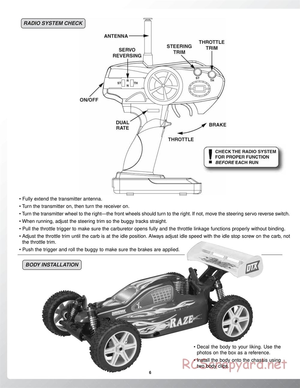 Duratrax - Raze - Instruction Manual - DTXD76** • RCScrapyard - Radio ...