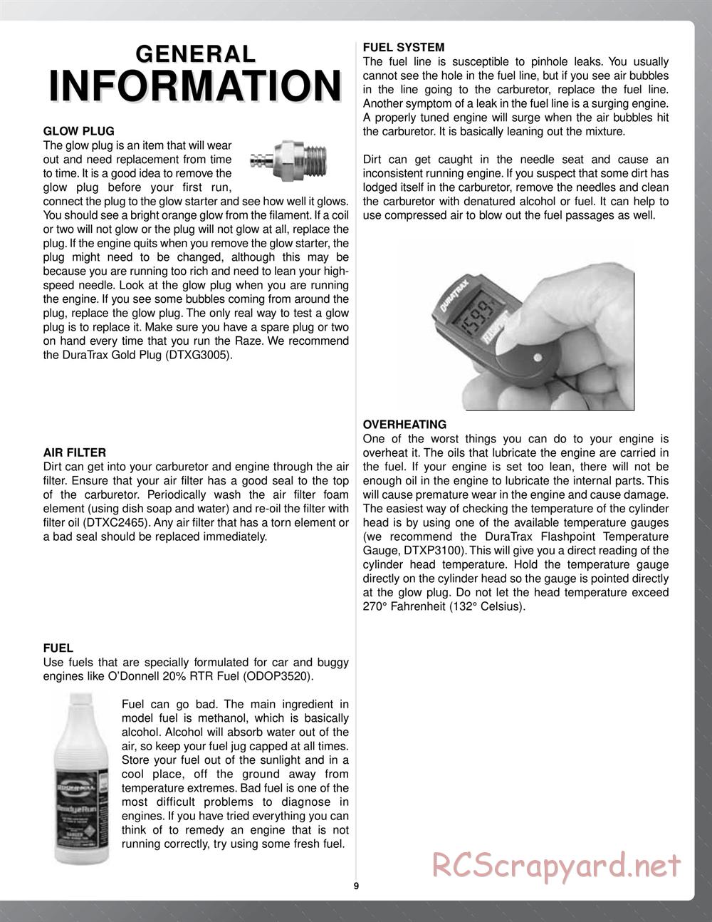 Duratrax - Raze - Instruction Manual - DTXD76** • RCScrapyard - Radio ...