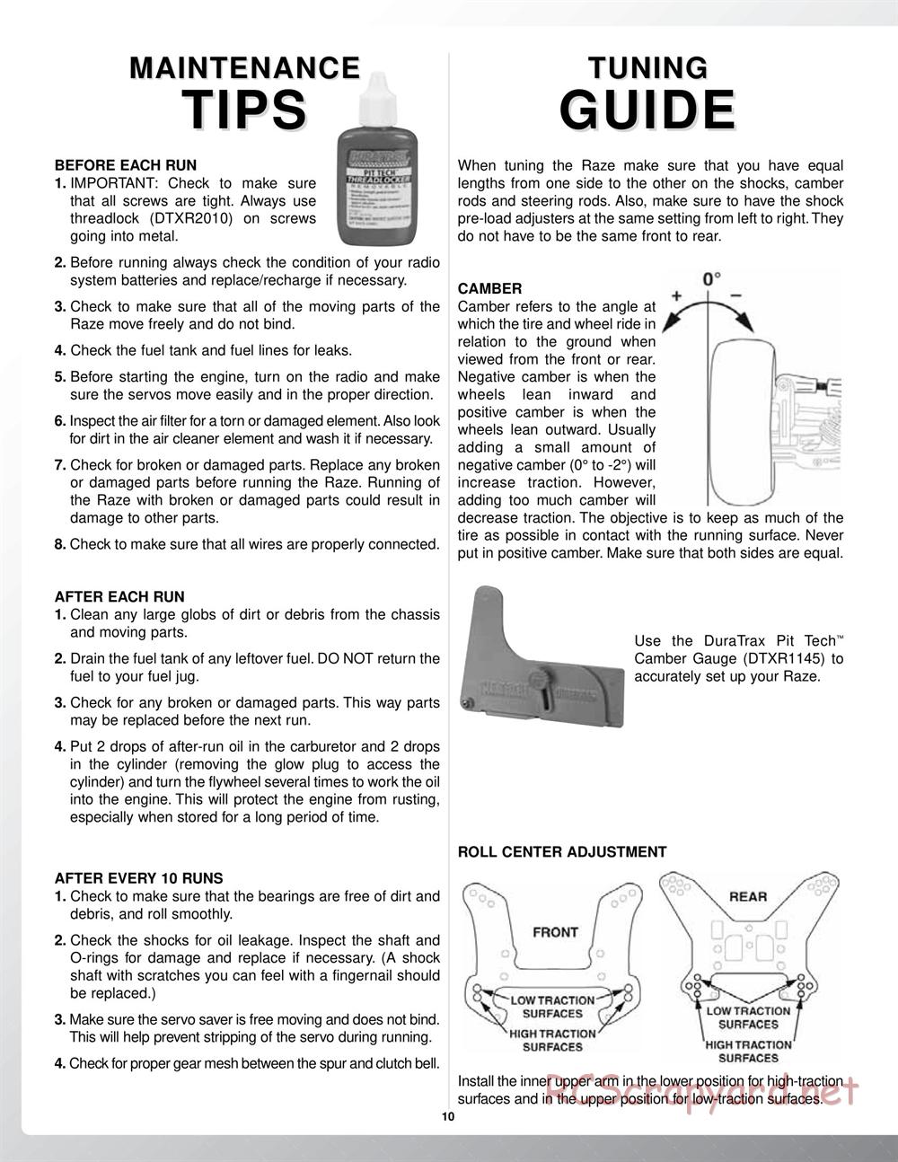 Duratrax - Raze - Manual - Page 10