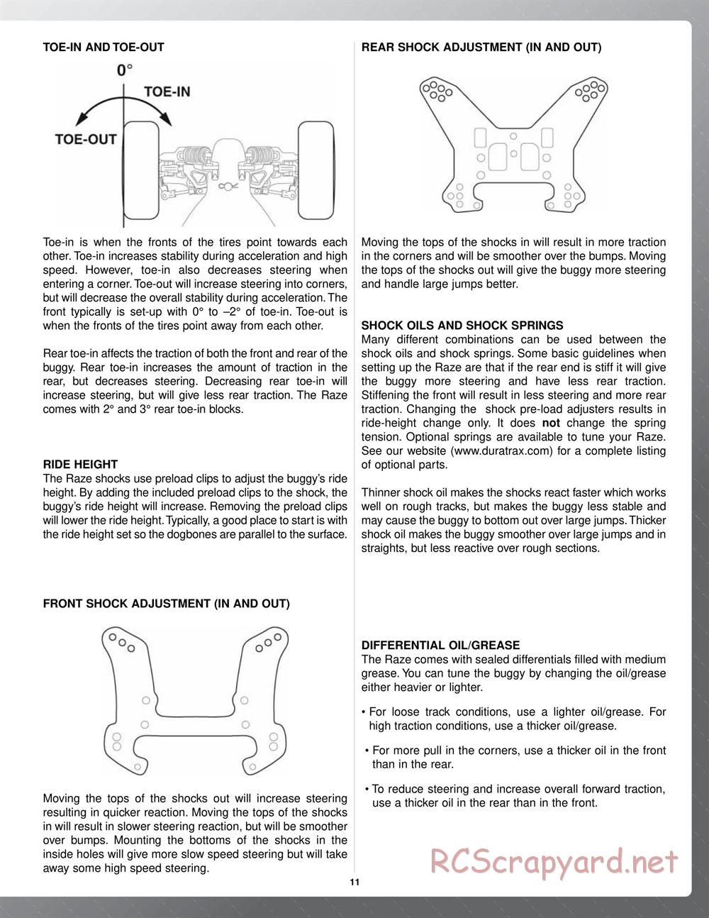 Duratrax - Raze - Instruction Manual - DTXD76** • RCScrapyard - Radio ...