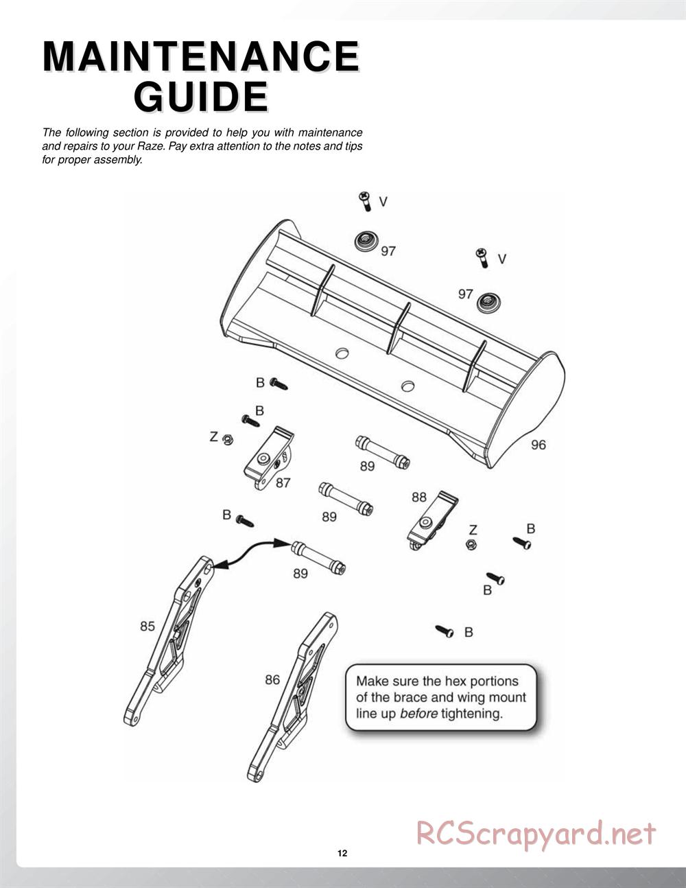 Duratrax - Raze - Manual - Page 12