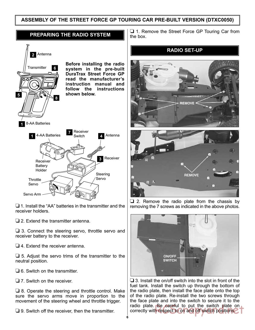 Duratrax - Street Force GP - Manual - Page 6