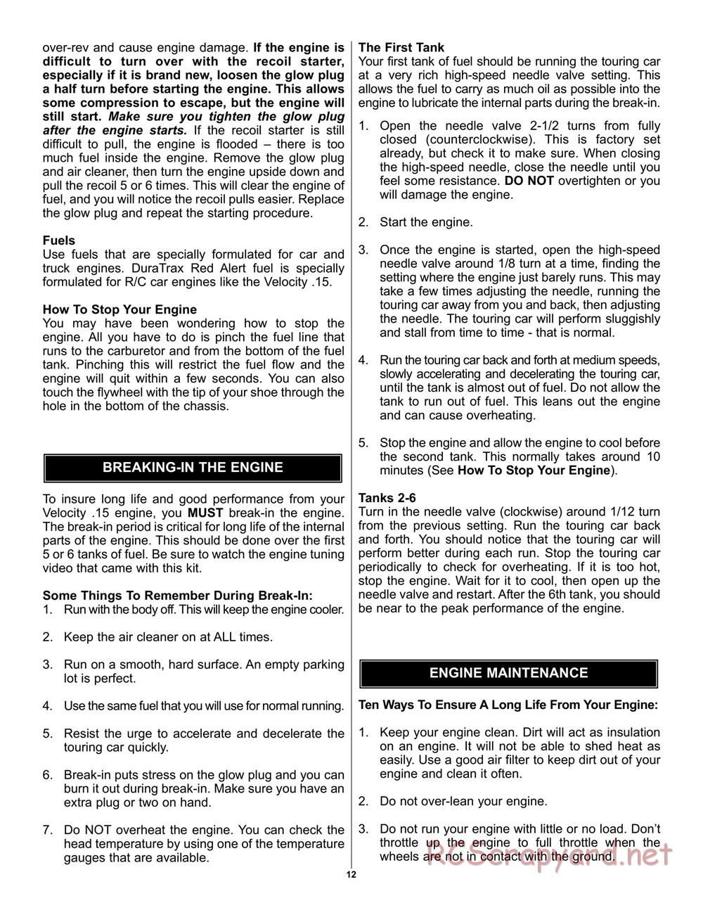 Duratrax - Street Force GP - Manual - Page 12