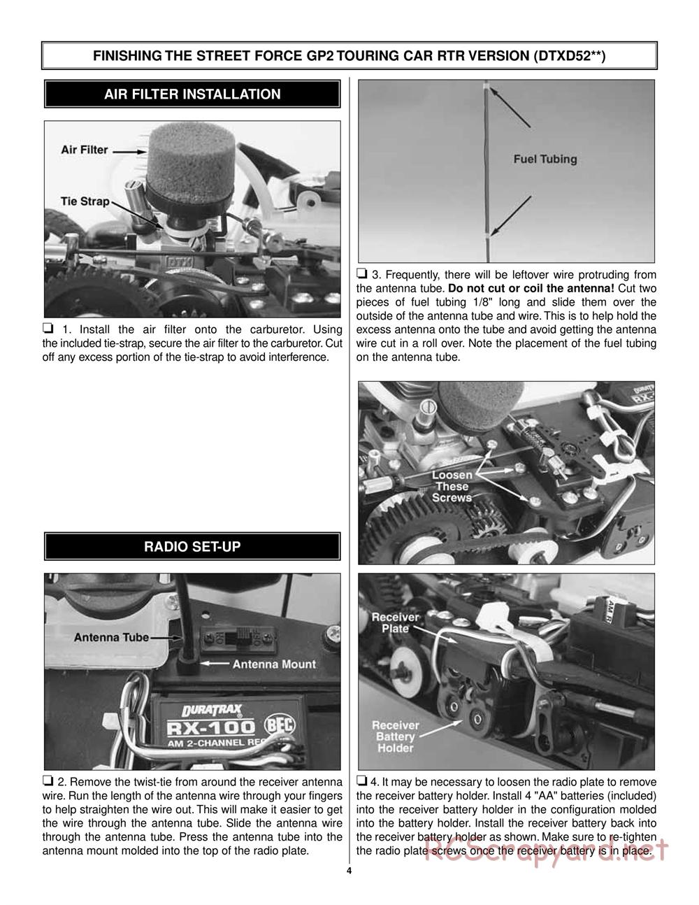 Duratrax - Street Force GP2 - Manual - Page 4