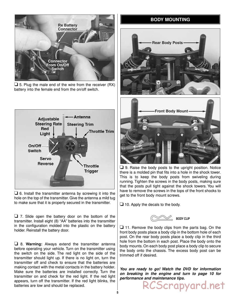 Duratrax - Street Force GP2 - Manual - Page 5