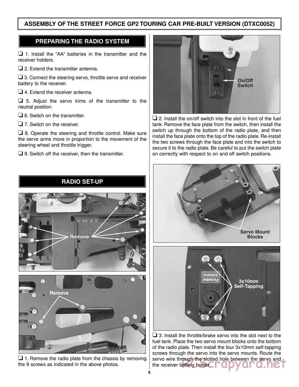 Duratrax - Street Force GP2 - Manual - Page 6