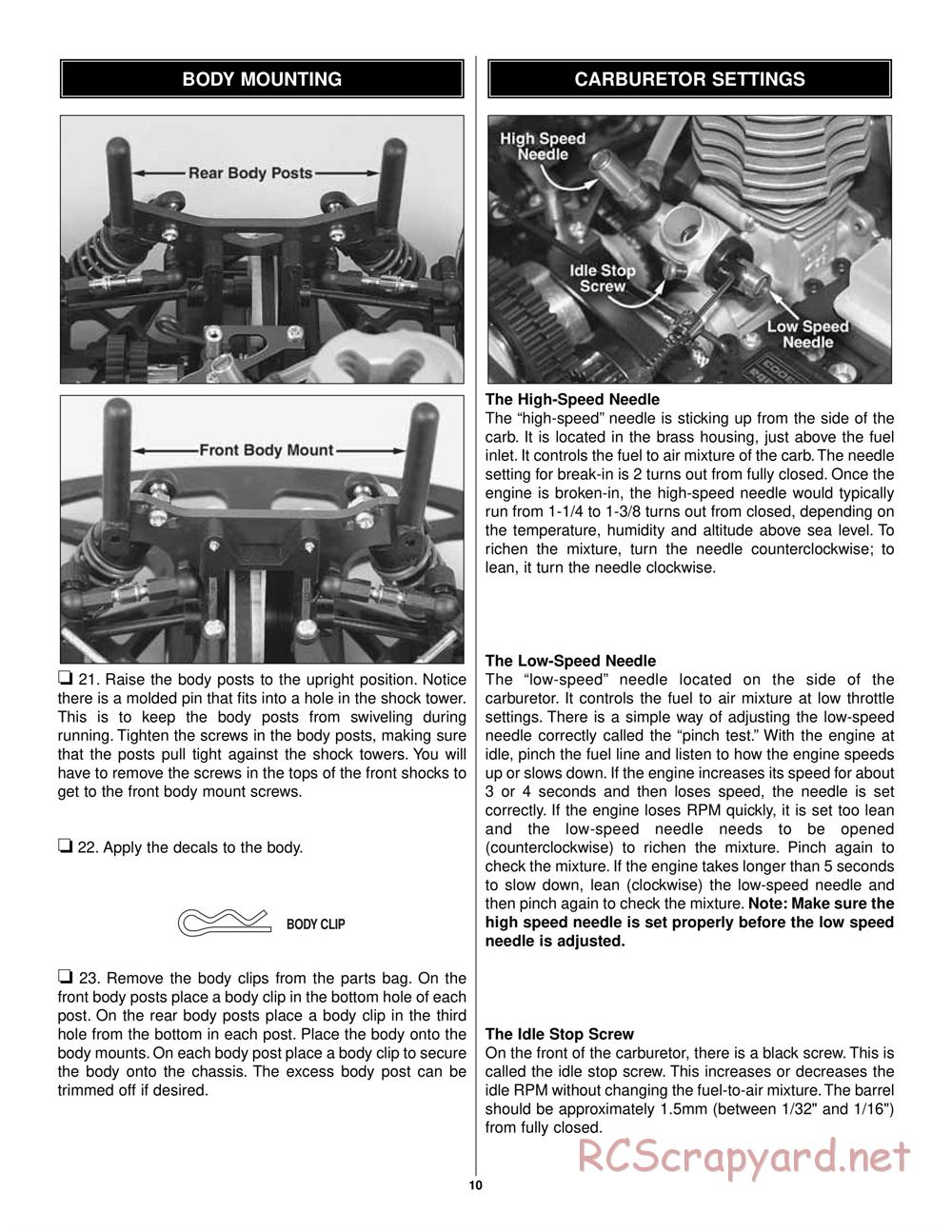 Duratrax - Street Force GP2 - Manual - Page 10