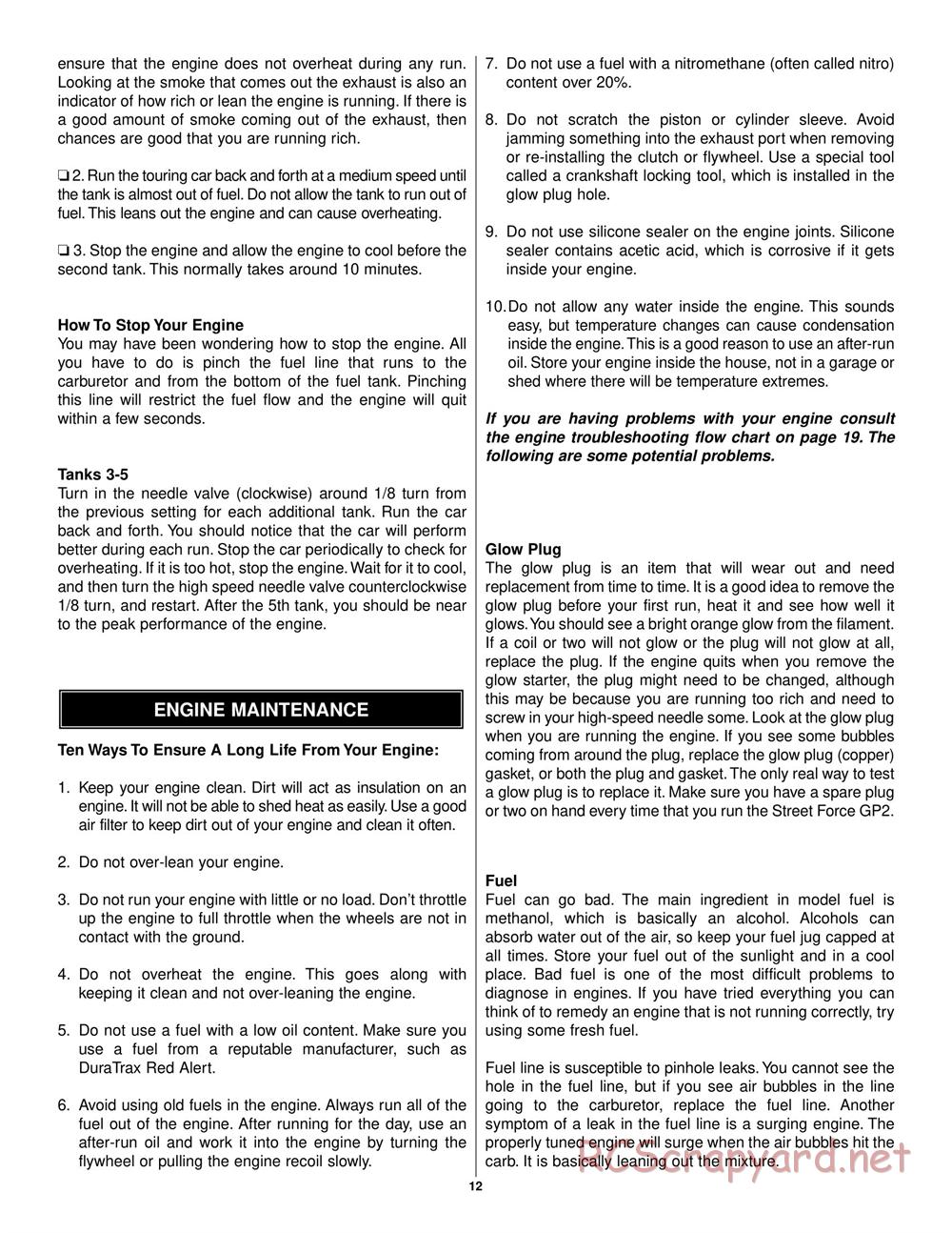 Duratrax - Street Force GP2 - Manual - Page 12