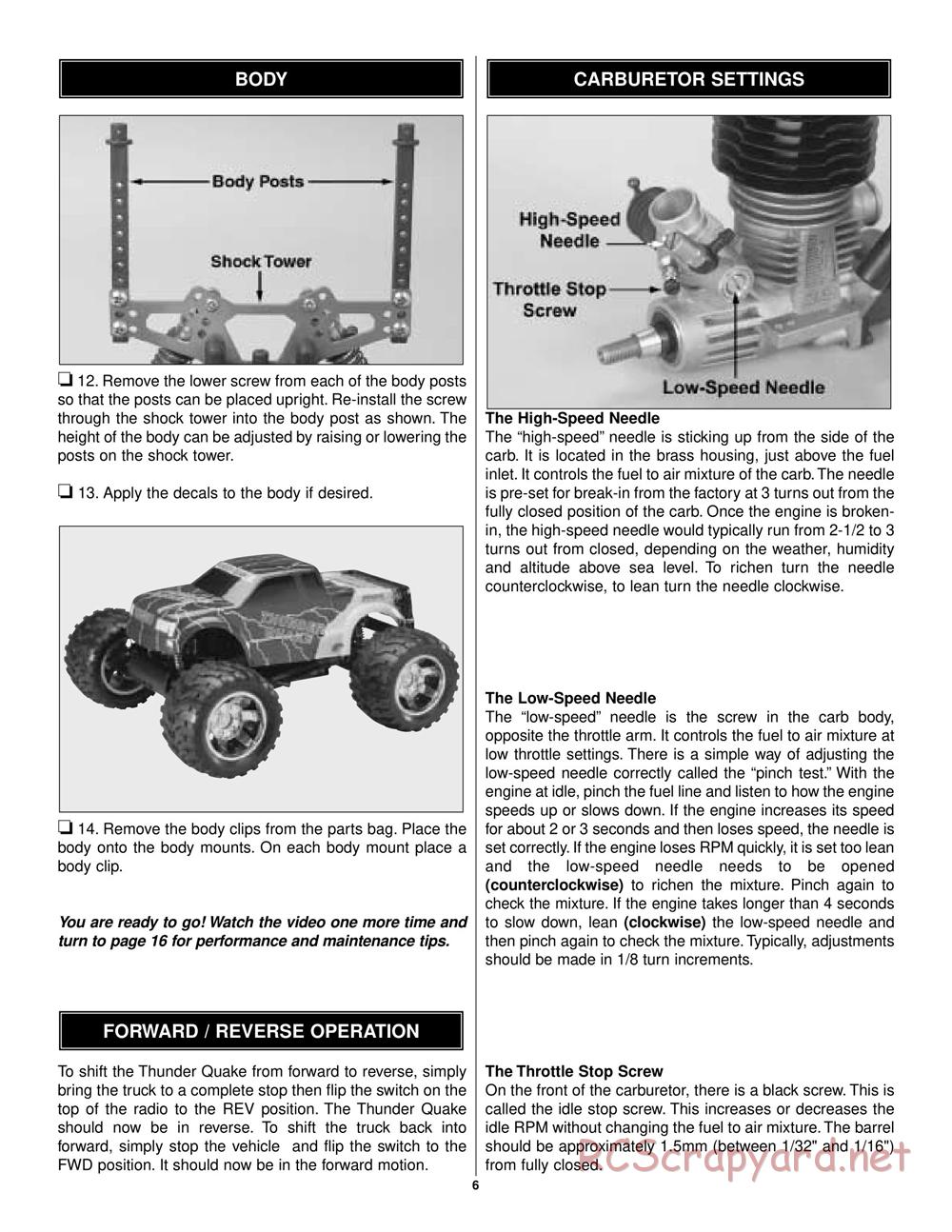 Duratrax - Thunder Quake - Manual - Page 6