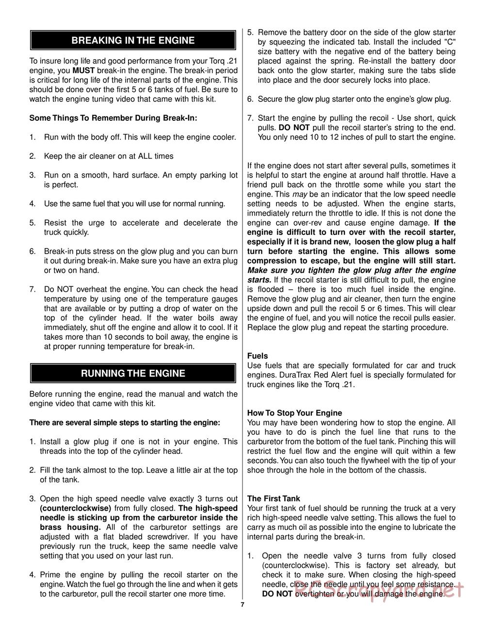 Duratrax - Thunder Quake - Manual - Page 7