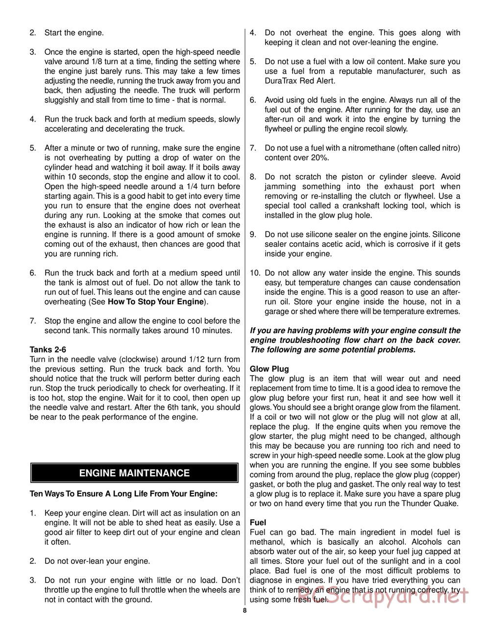 Duratrax - Thunder Quake - Manual - Page 8