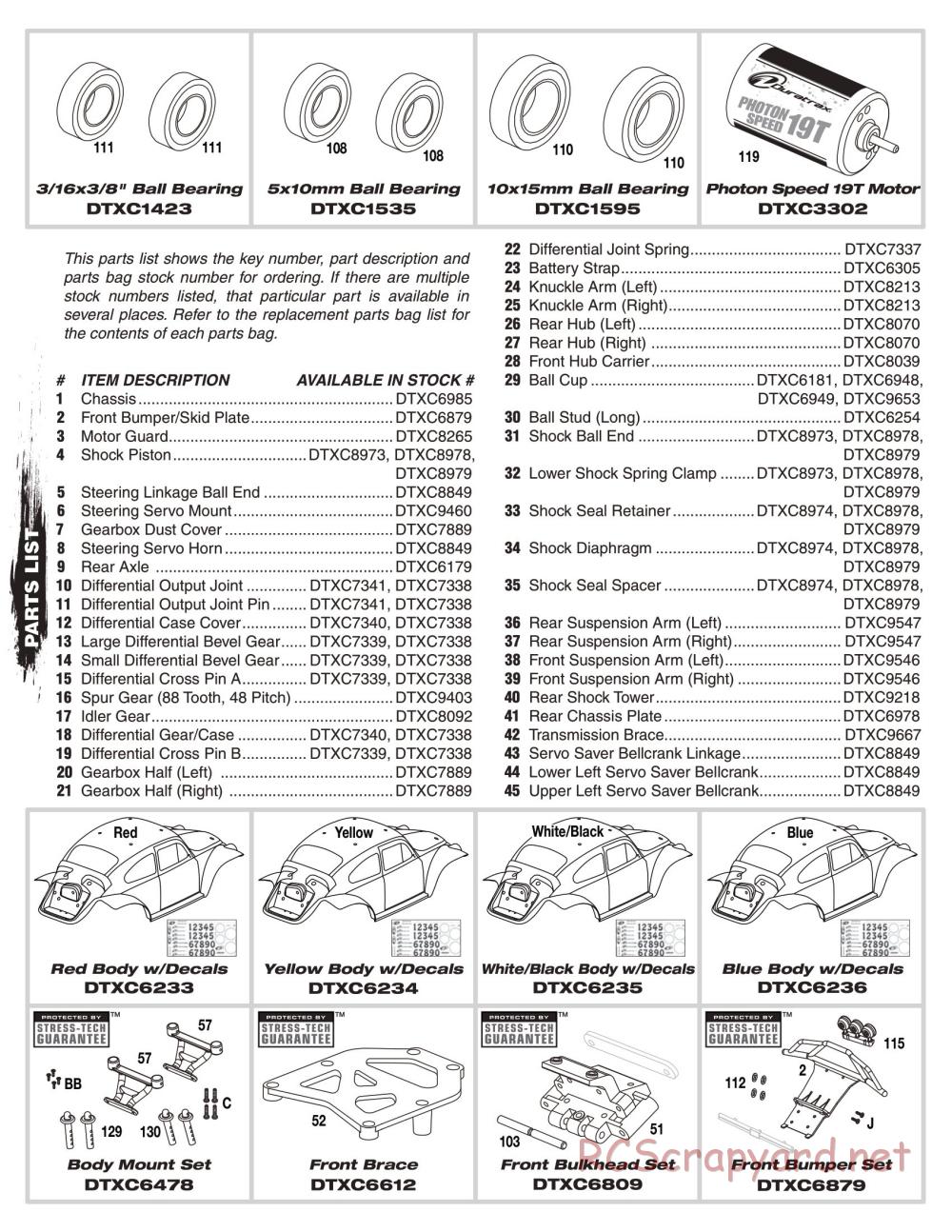 Duratrax - VW Baja Bug - Exploded Views - Page 2