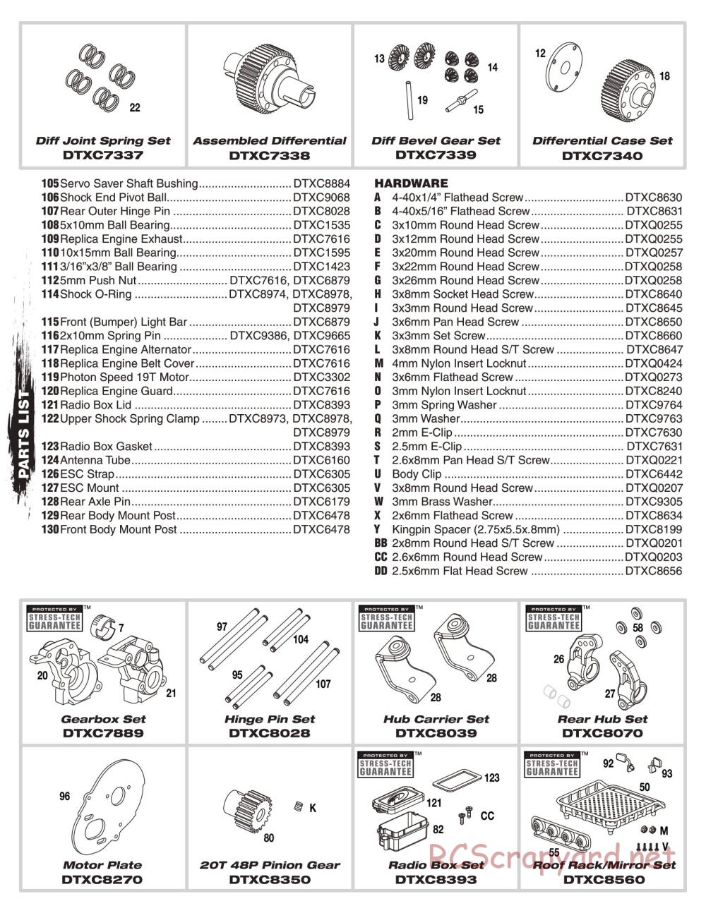 Duratrax - VW Baja Bug - Exploded Views - Page 4