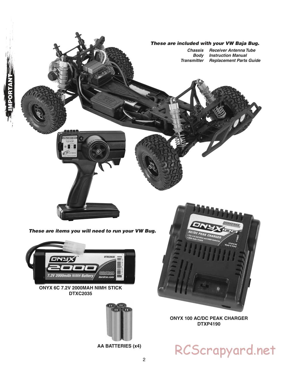 Duratrax - VW Baja Bug - Manual - Page 2