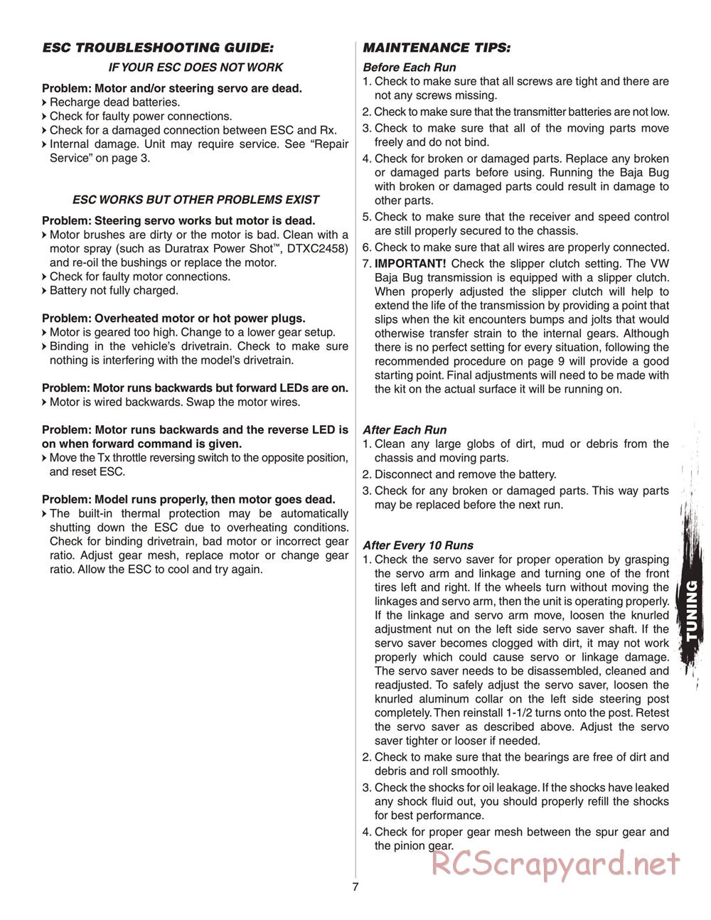 Duratrax - VW Baja Bug - Manual - Page 7