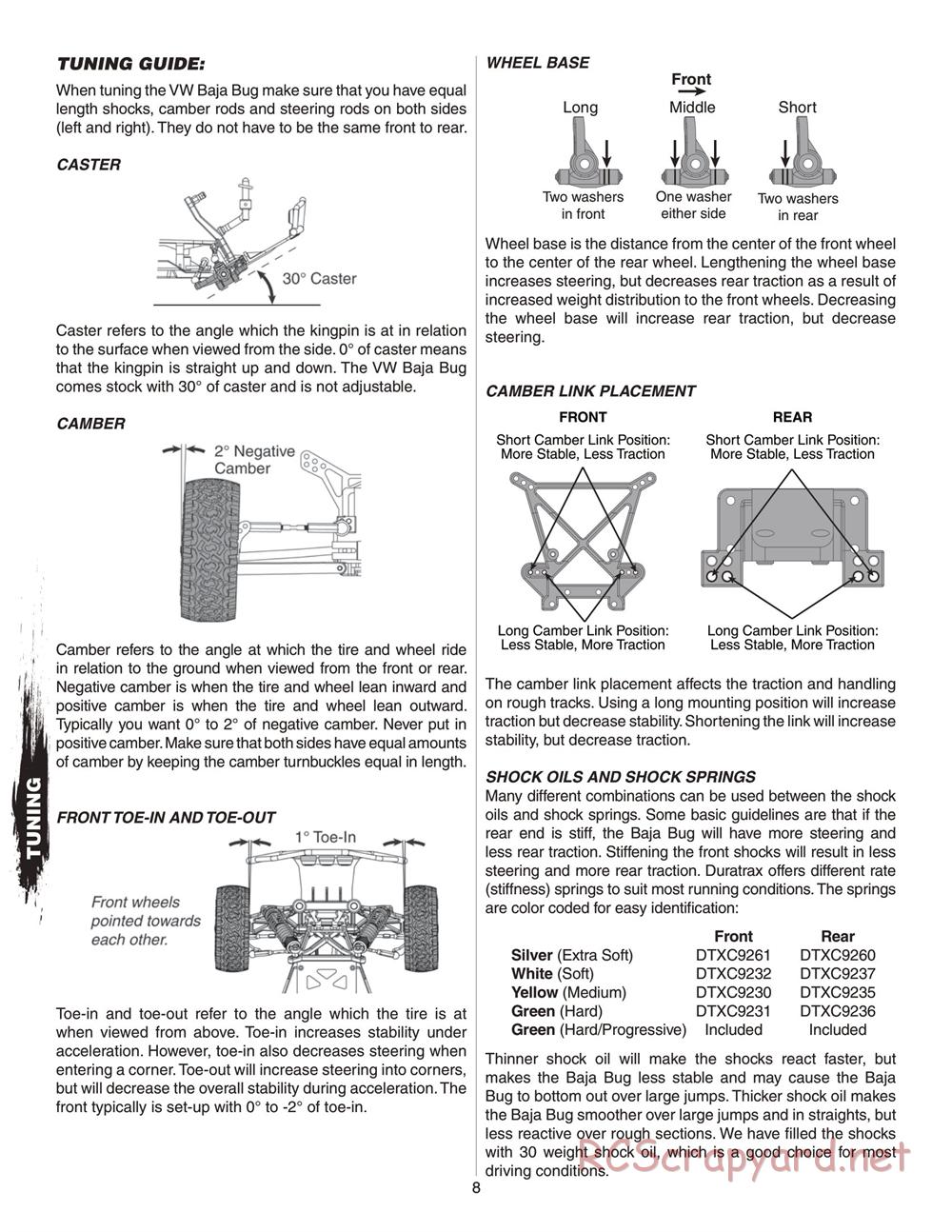 Duratrax - VW Baja Bug - Manual - Page 8